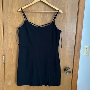 Express Body Contour V-Neck Sleeveless Black Mini Dress L NWT